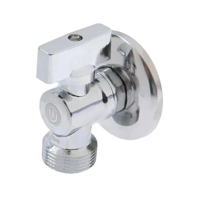 Кран угловой TIM  хромированный 1/2" - 3/4"