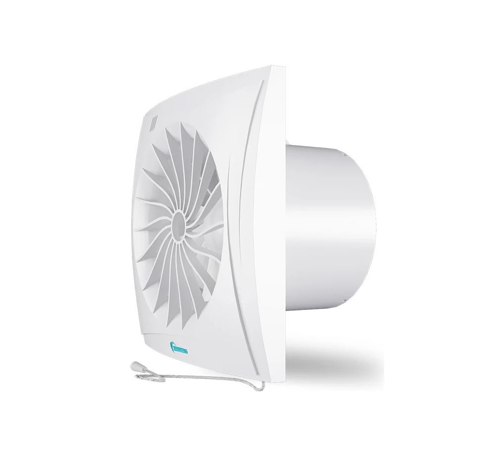 Вентилятор ZERNBERG Lazurit 100S, Ø100, 8Вт, 97м³/ч, 25дБ, ш.подшипник
