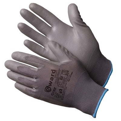 GWARD Gray перчатки нейлон белые с полиуретановым покрытием ( L )