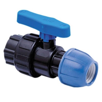 Шаровой кран компрессионный Ø20 - 3/4"ВР PN16 ПНД
