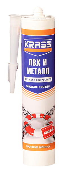 KRASS Жидкие гвозди для ПВХ и металла (Белый) 300 мл.
