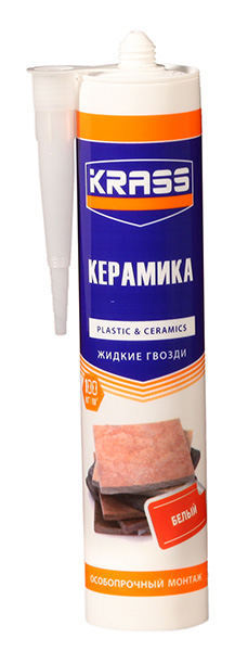 KRASS Жидкие гвозди для пластика и плитки (Белый) 300 мл.