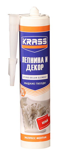 KRASS Жидкие гвозди для лепнины и панелей (Белый) 300 мл.