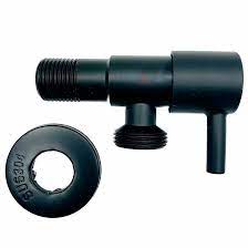 Кран угловой TIM с отражателем нерж. черный матовый 1/2"*1/2" BL5825S.BK