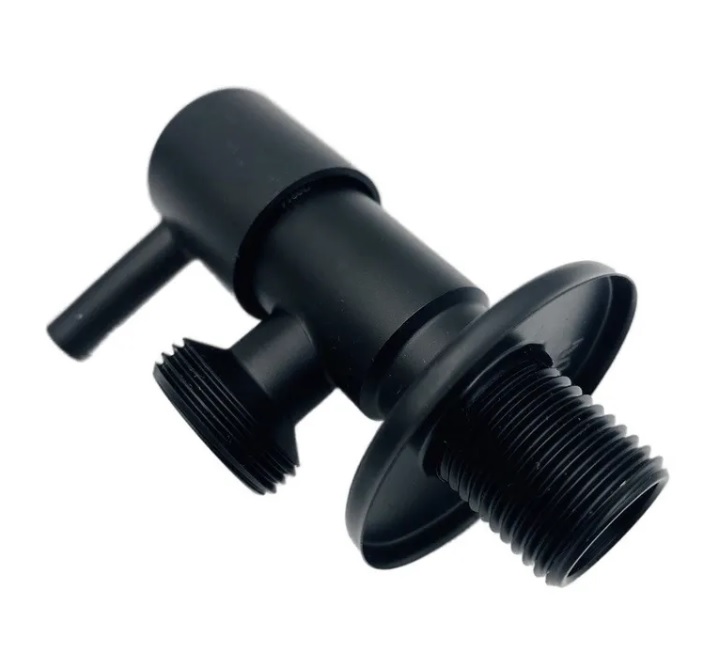 Кран угловой TIM с отражателем нерж. черный матовый 1/2"*3/4" BL5826S.BK