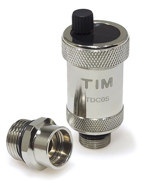 Воздухоотводчик автоматический TIM 1/2" хромированный с отсек. клапаном