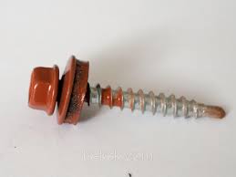 Саморез 4,8*35 RAL8004 кровельный по дереву кирпич