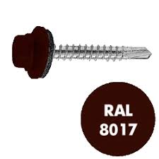 Саморез 4,8*51 RAL8017 кровельный по дереву коричн
