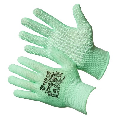 GWARD touch point перчатки нейлон с микроточечным покрытием зел. ( М )
