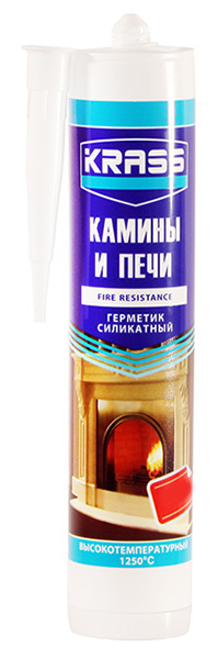 KRASS Герметик для каминов и печей 1500С силикатный/черн. 300 мл