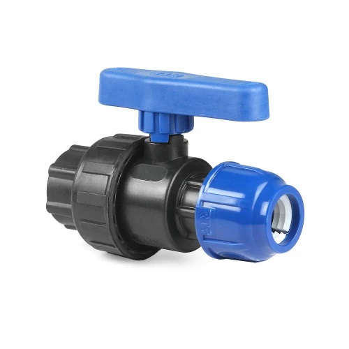 Шаровой кран компрессионный Ø20 - 1/2"ВР PN16 ПНД