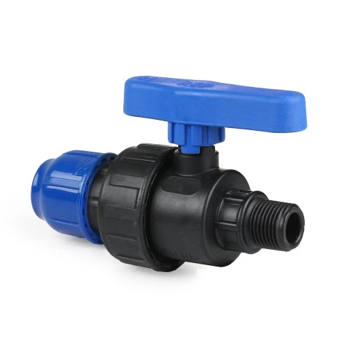 Шаровой кран компрессионный Ø20 - 1/2"НР PN16 ПНД