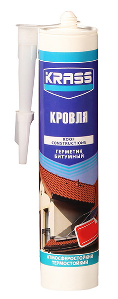 KRASS герметик битумный для крыш и кровли Черный 300мл