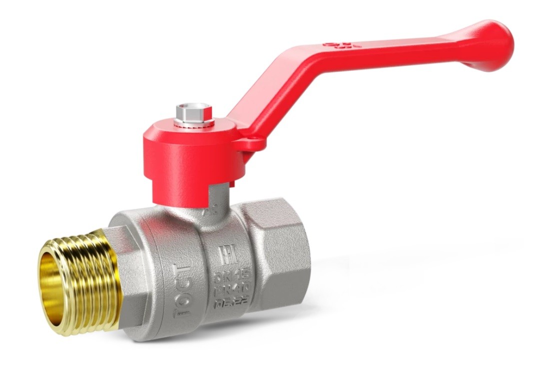 Кран шаровой латунный LD Pride 1/2" В/Н рычаг (RED) Ду15 Ру40 (17)