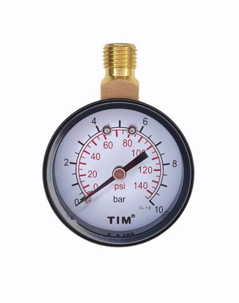 Манометр TIM Y-50C-10 радиальный подключение(с верху корп.) 10 bar 1/4