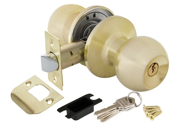 Ручка защелка DK672 SB-ET (6072 SB-E) (кл./фик.) мат. золото (25229) (PUNTO)