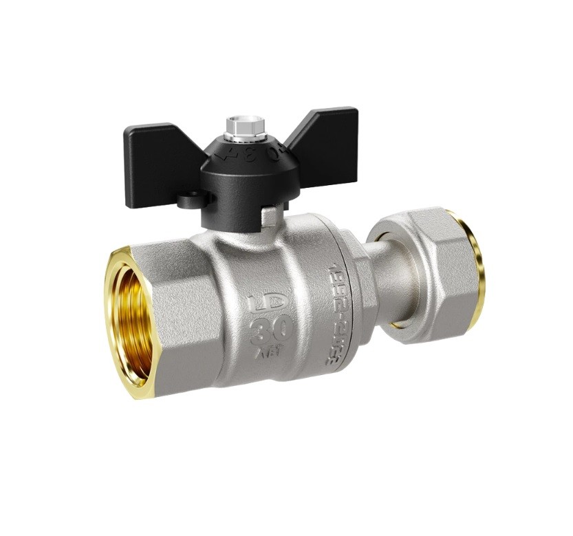 Кран шаровой LD Pride 1/2" В/В накидная гайка бабочка Ду15 Ру40