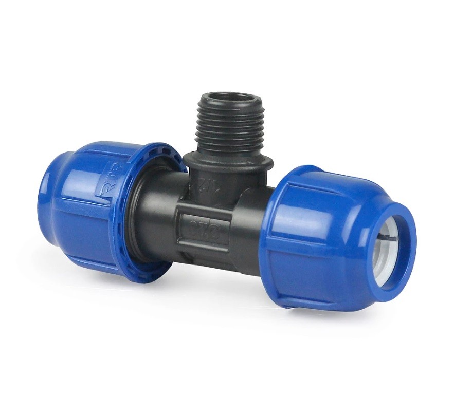 Тройник компрессионный Ø25 - 1/2"НР ПНД