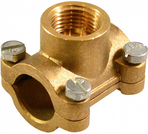 Водоотвод латунный 3/4" х1/2"х3/4"ВР TIM