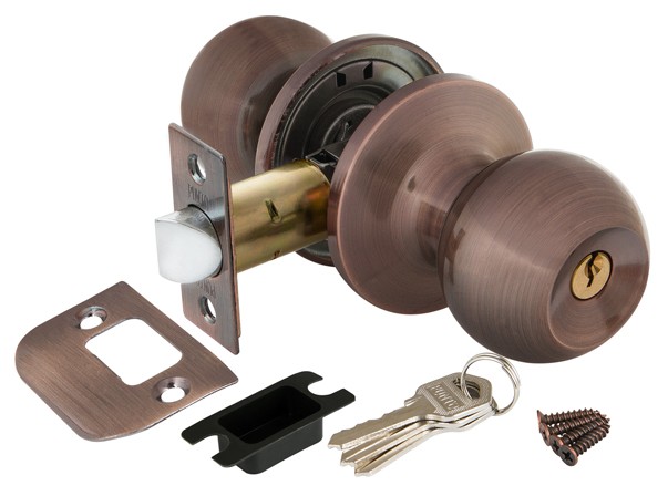 Ручка защелка DK672 AC-ET (6072 AC-E) (кл./фик.) медь (25211) (PUNTO)