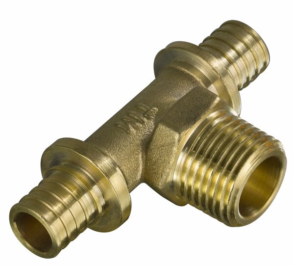 Тройник аксиальный с наружной резбой 16(2.2)x1/2" ш H-T1602M TIM