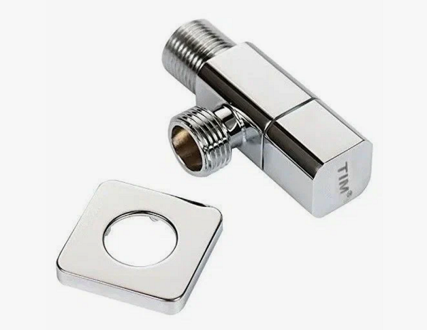 Кран угловой TIM с отражателем хромированный 1/2" - 1/2" 5822
